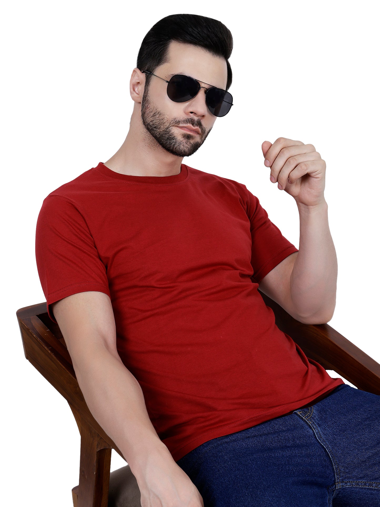 Rising Angel Premium Round Neck T-Shirt – Maroon