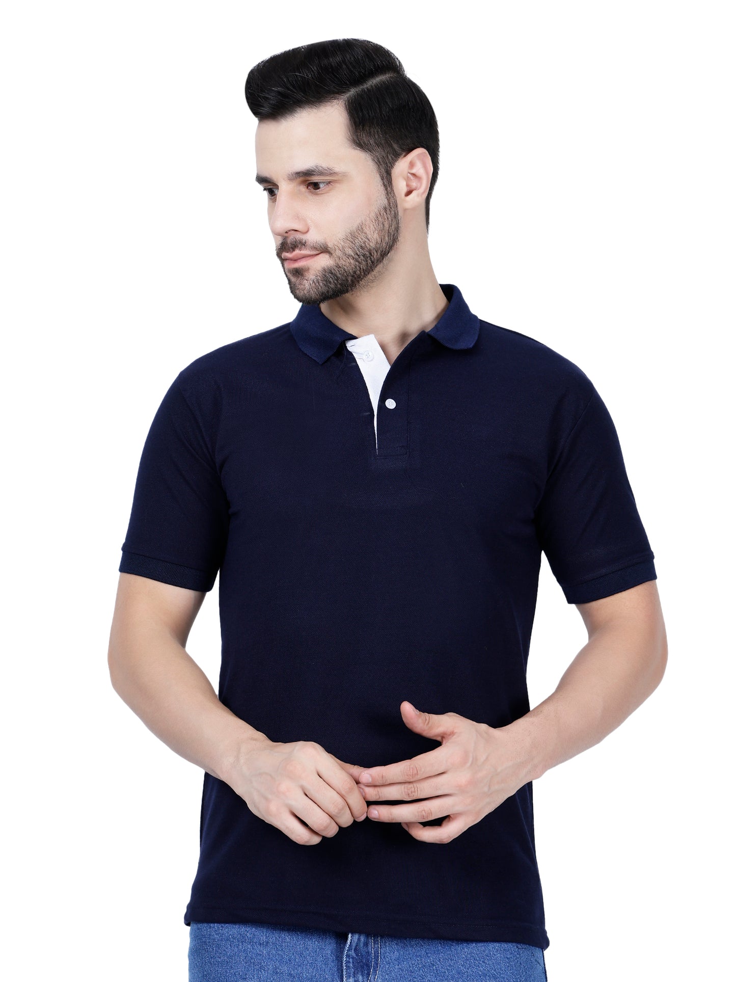 Rising Angel Premium Polo T-Shirt – Navy Blue